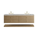 James Martin Allamari 72" Floating Double Bathroom Vanity, Dune Mist
