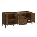 James Martin Myrrin 72" Double Bathroom Vanity, Mid-Century Walnut
