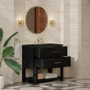 James Martin Lucian 36" Single Bathroom Vanity, Carbon Oak