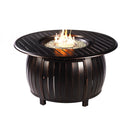 Aluminum 44-in Round Patio Fire Table Set with Swivel Rocking Chairs