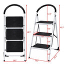 Heavy Duty Industrial Lightweight Folding Stool 3 Step Ladder by DirectDeals