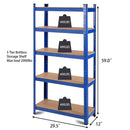 29.5 x 59 Inch Adjustable 5-layer 2000 lbs Capacity Tool Shelf-Blue by LJGDeals