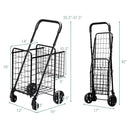 Folding Shopping Cart Basket Rolling Trolley with Adjustable Handle by LJGDeals