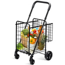 Folding Shopping Cart Basket Rolling Trolley with Adjustable Handle by LJGDeals