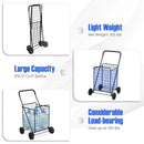 Portable Folding Shopping Cart Utility for Grocery Laundry-Black by DirectDeals