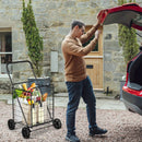 Portable Folding Shopping Cart Utility for Grocery Laundry-Black by LJGDeals