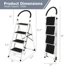 4-Step Folding Ladder with Anti-Slip Pedal Platform 330Lbs Capacity by LJGDeals