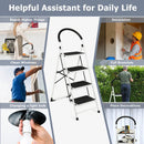 4-Step Folding Ladder with Anti-Slip Pedal Platform 330Lbs Capacity by LJGDeals