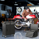 2-in-1 Tool Chest and Cabinet with 5 Sliding Drawers-Black by LJGDeals