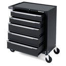 5-Drawer Tool Storage Cabinet with Hanging Holes and Central Keyed Locking System-Black by DirectDeals