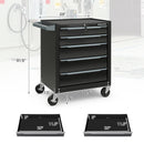5-Drawer Tool Storage Cabinet with Hanging Holes and Central Keyed Locking System-Black by DirectDeals