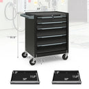 5-Drawer Tool Storage Cabinet with Hanging Holes and Central Keyed Locking System-Black by LJGDeals