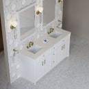 James Martin Bellshire 72" Double Bathroom Vanity, Bright White