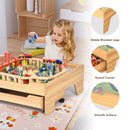 Children's Wooden Railway Set Table with 100 Pieces Storage Drawers by LJGDeals