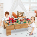 Kids Double-Sided Wooden Train Table Playset with Storage Drawer by LJGDeals