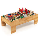 Kids Double-Sided Wooden Train Table Playset with Storage Drawer by LJGDeals