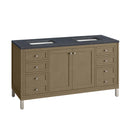 James Martin Chicago 60" Double Bathroom Vanity, Walnut Whisper