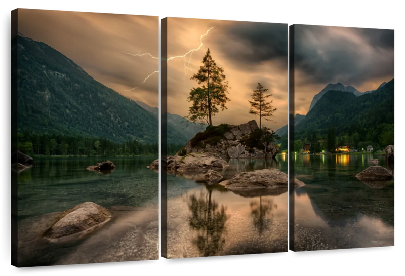 Magical Lakeside Mountain Wall Art