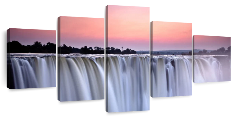 Sunset At Victoria Falls Wall Art