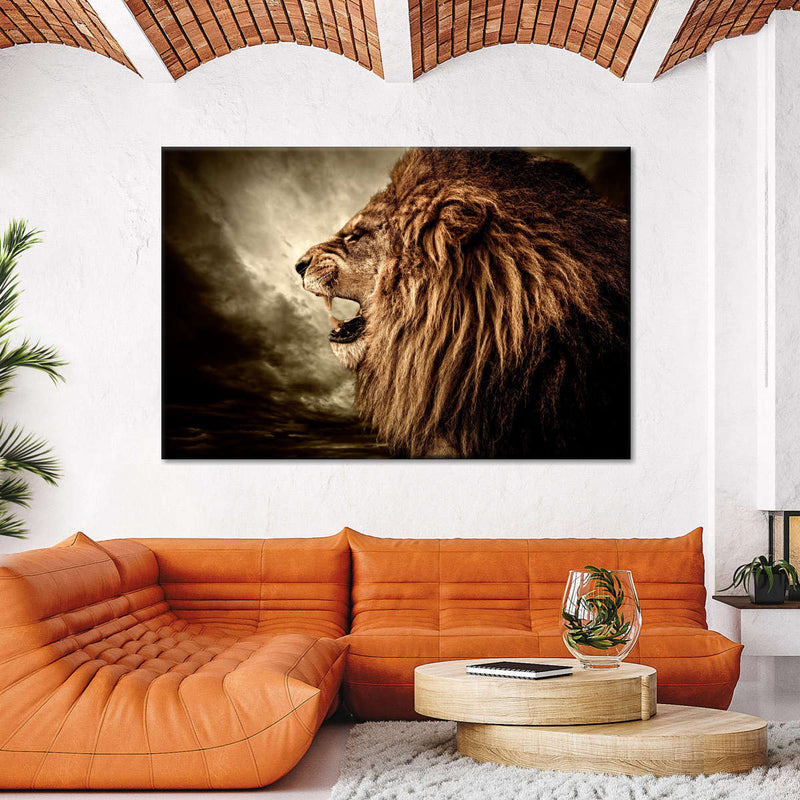 Fierce Lion Growl Wall Art