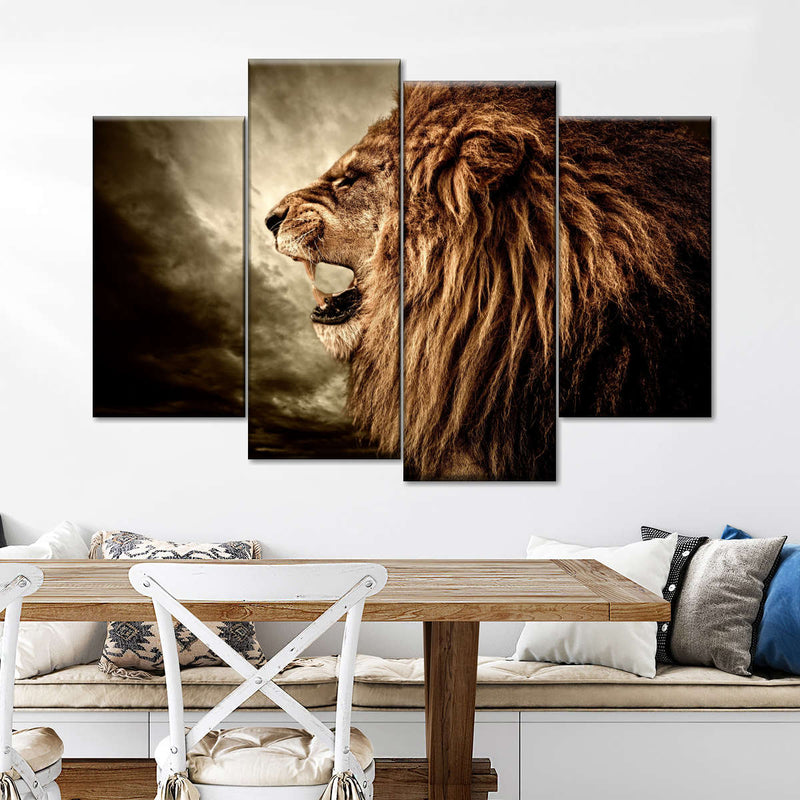 Fierce Lion Growl Wall Art