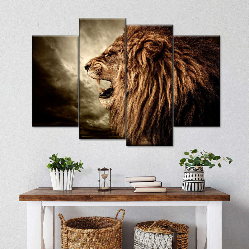 Fierce Lion Growl Wall Art