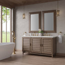 James Martin Portland 60" Double Bathroom Vanity, Whitewashed Walnut