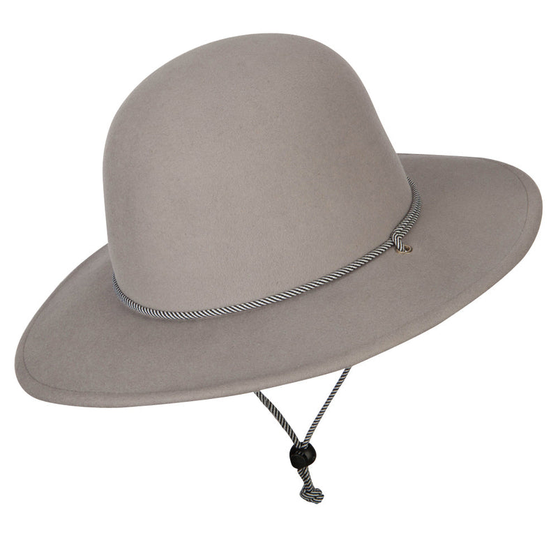 Women's Wool Satin Rope Band Detailed with Chin Cord Boho Style Brim Bucket Hat