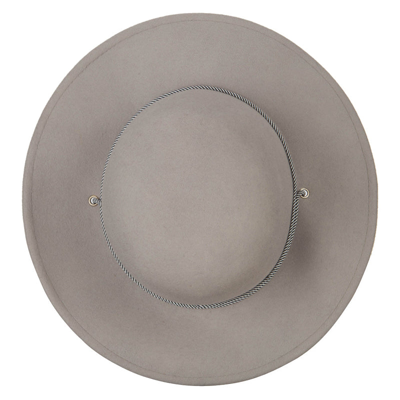 Women's Wool Satin Rope Band Detailed with Chin Cord Boho Style Brim Bucket Hat