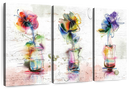 Rustic Colorful Flowers Wall Art