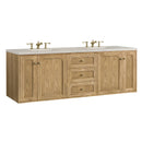James Martin Laurent 72" Dual Mount Double Bathroom Vanity, Light Natural Oak