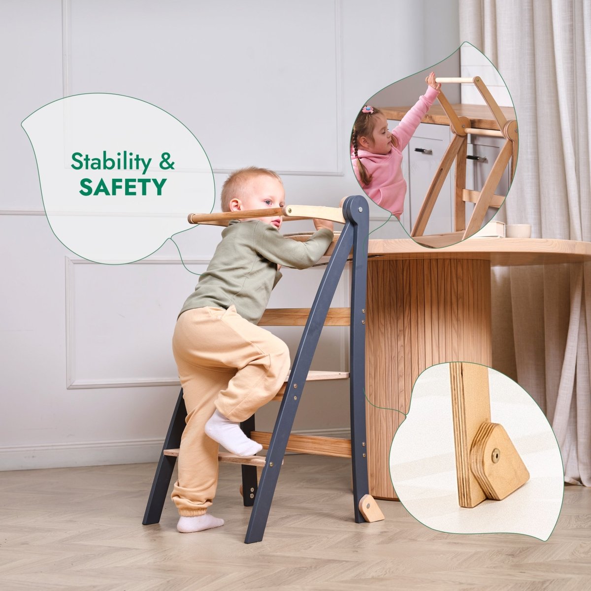 Toddler Tower: Foldable Step Stool for Toddlers - Gray, photo 9 of 9
