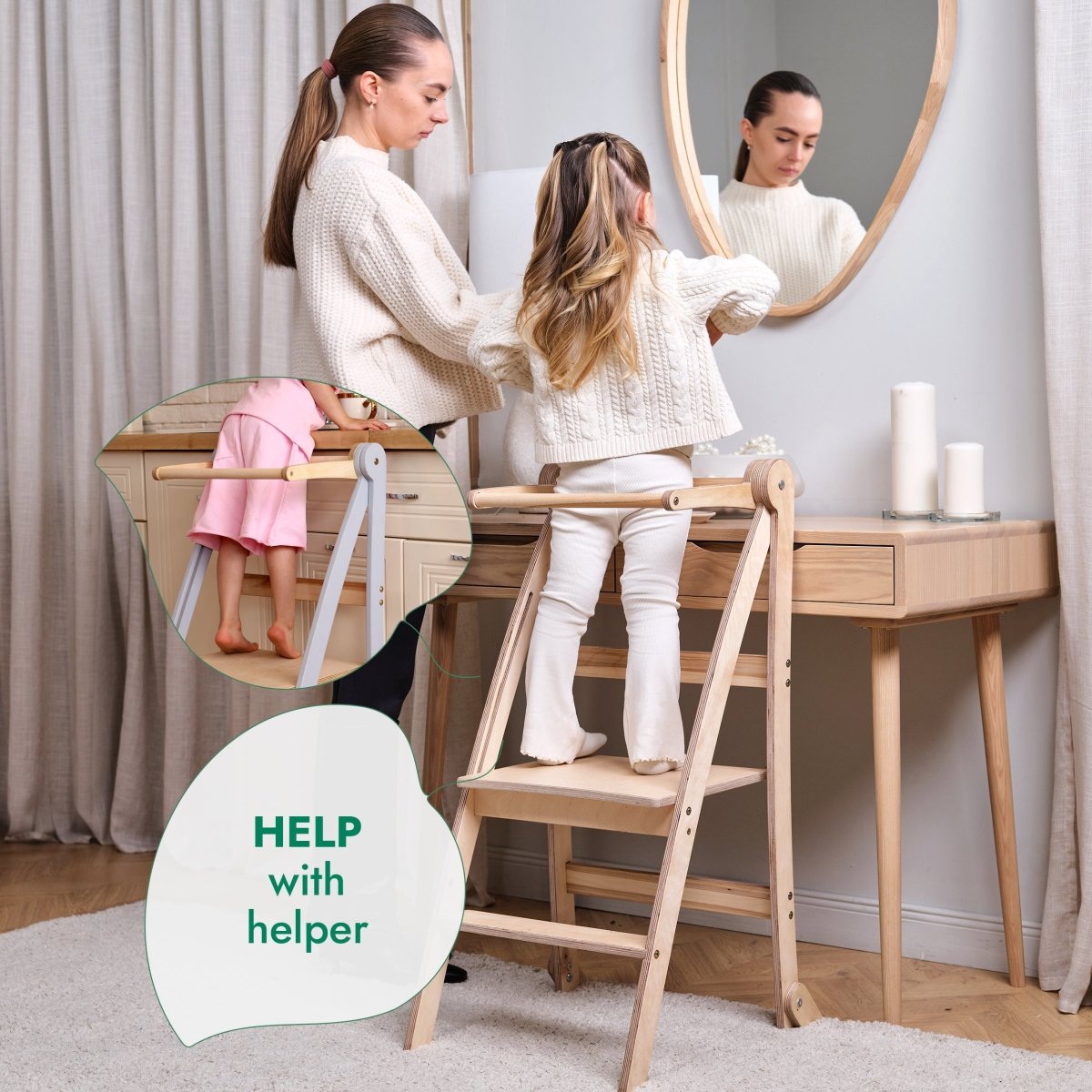Toddler Tower: Foldable Step Stool for Toddlers - Gray, photo 6 of 9
