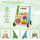 Toddler Push Walker Activity Center Toy with Burr-free Handle