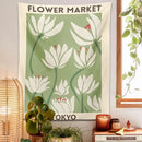 Tokyo flower market dreamy flower tapestry wall hanging for bedroom by Decorbites