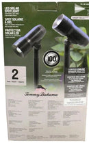 Tommy Bahama Solar LED Landscape Spotlights with Remote Solar Panels – 100 Lumens, 2-Pack