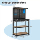 Tool Storage Workbench with Pegboard with 14 Hanging Accessories for Garage by LJGDeals