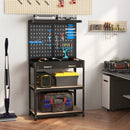 Tool Storage Workbench with Pegboard with 14 Hanging Accessories for Garage by LJGDeals