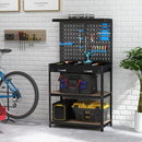 Tool Storage Workbench with Pegboard with 14 Hanging Accessories for Garage by LJGDeals