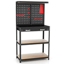 Tool Storage Workbench with Pegboard with 14 Hanging Accessories for Garage by LJGDeals