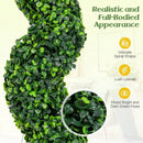 Pre-Lit Artificial Boxwood Spiral Topiary Tree Set of 2 with 100 LED Lights by LJGDeals