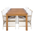 TOPMAX Patio 5pcs Wooden Dining Table Set