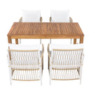 TOPMAX Patio 5pcs Wooden Dining Table Set