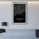 Toronto Black Map Canvas