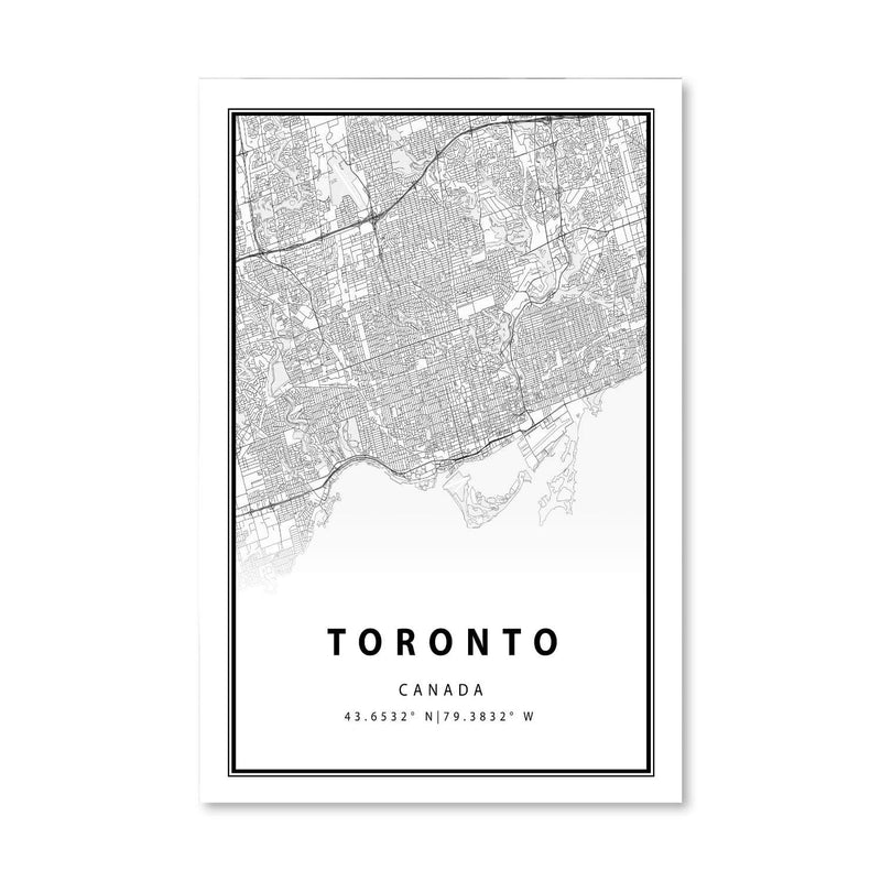 Toronto White Map Canvas