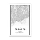 Toronto White Map Canvas