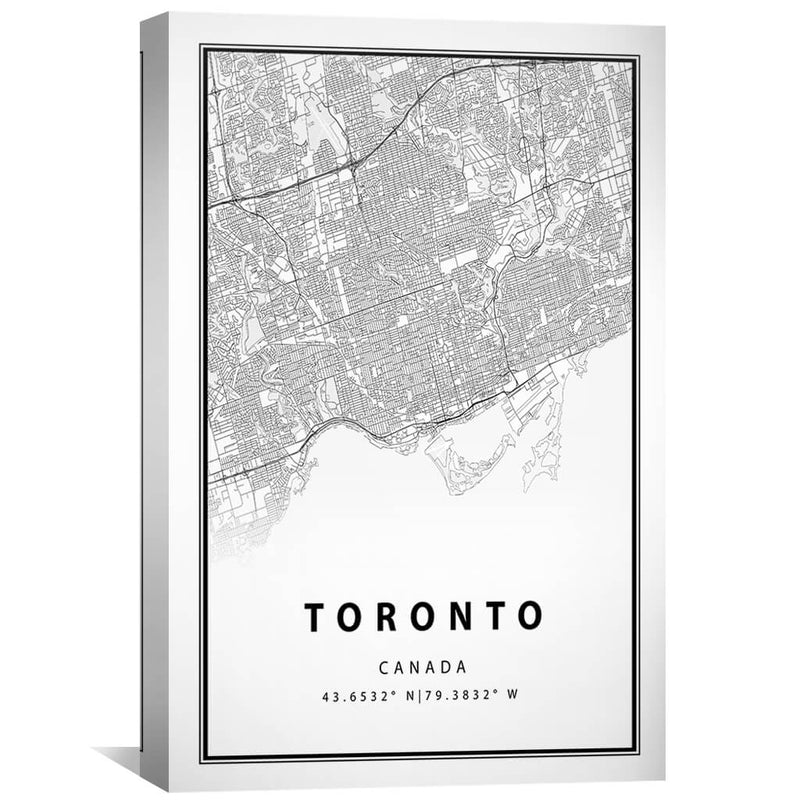 Toronto White Map Canvas