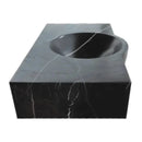 Black Marble Wall Mount Bathroom Sink 17 X 30 Floating Handcrafted Rectangular