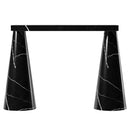 Black Marble Designer Console Table - Polished Cone Shape Legs