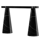 Black Marble Designer Console Table - Polished Cone Shape Legs